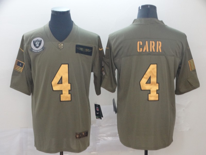 Men's Las Vegas Raiders Derek Carr #4 Brown Jersey